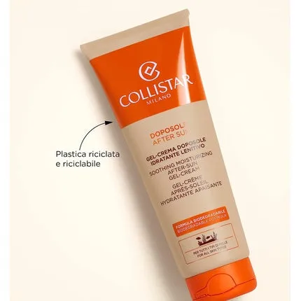 A soothing, moisturizing after-sun gel-cream with a biodegradable formula and eco-certified fragrance. , 250 ml, Collistar