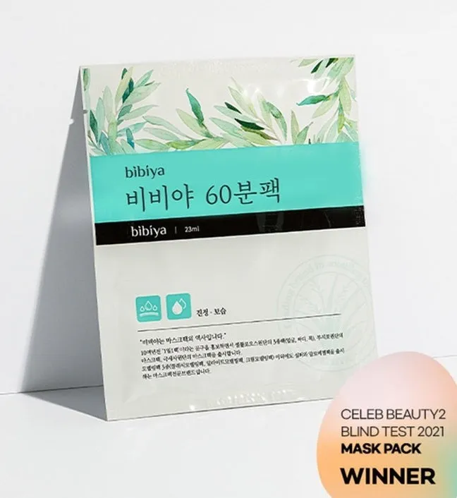 Bibiya Bio-Cellulose Mask 60-Minute Pack 23ml x 10pcs