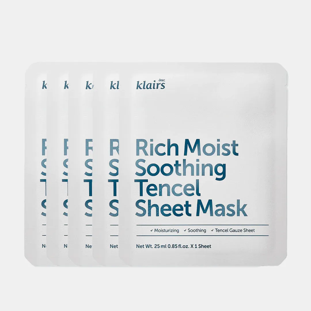 Klairs Rich Moist Soothing Tencel Sheet Mask x 5 pcs