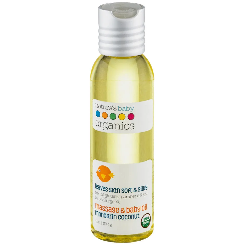 Organic Massage & Baby Oil Mandarin Coconut 4 oz