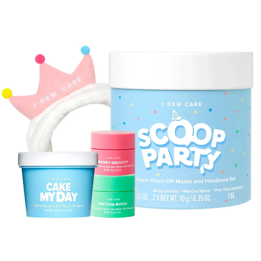 Scoop Party Wash-Off Masks & Headband Set