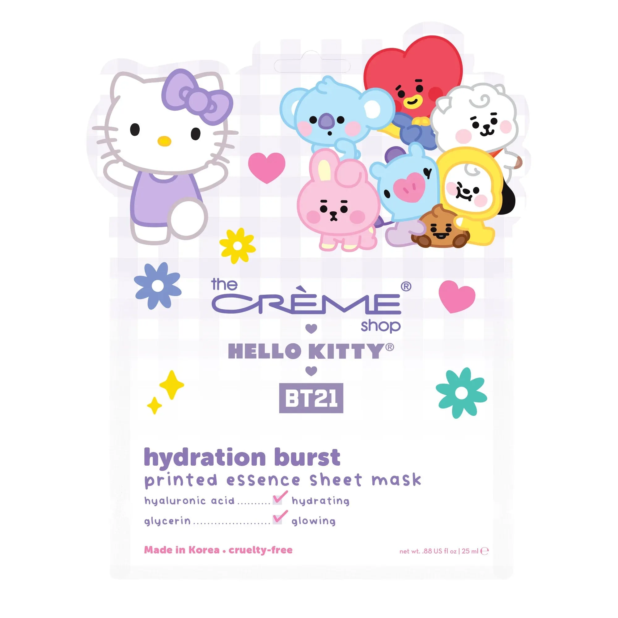 The Crème Shop x Sanrio Hello Kitty X BT21 Hydration Burst Printed Essence Sheet Mask